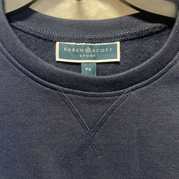 NWT Ladies Karen Scott PS Navy Sweatshirt - Picture 4 of 7